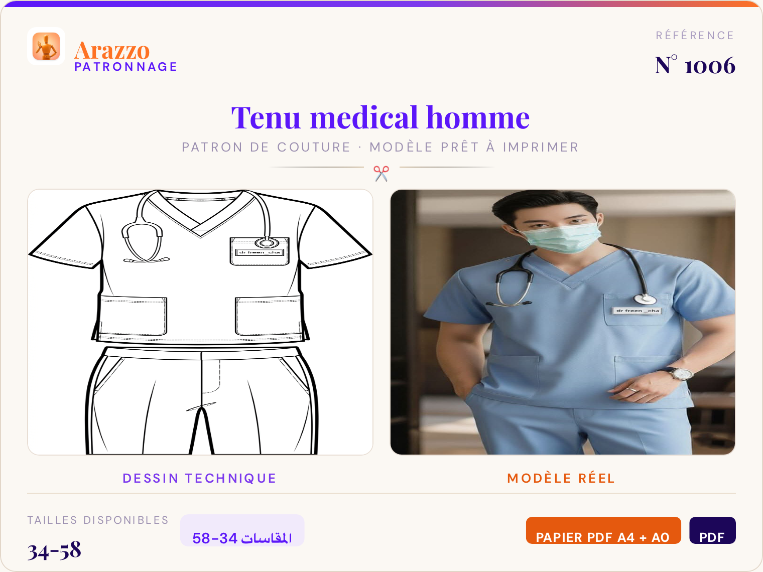 Tenu medical homme
